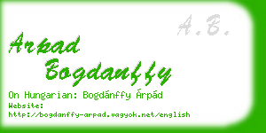 arpad bogdanffy business card